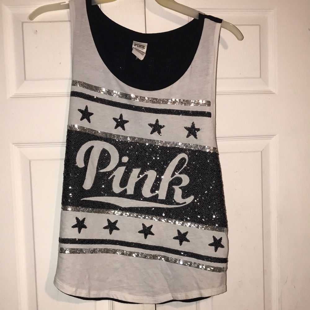 Womenโs Sequined โPinkโ Tank Top